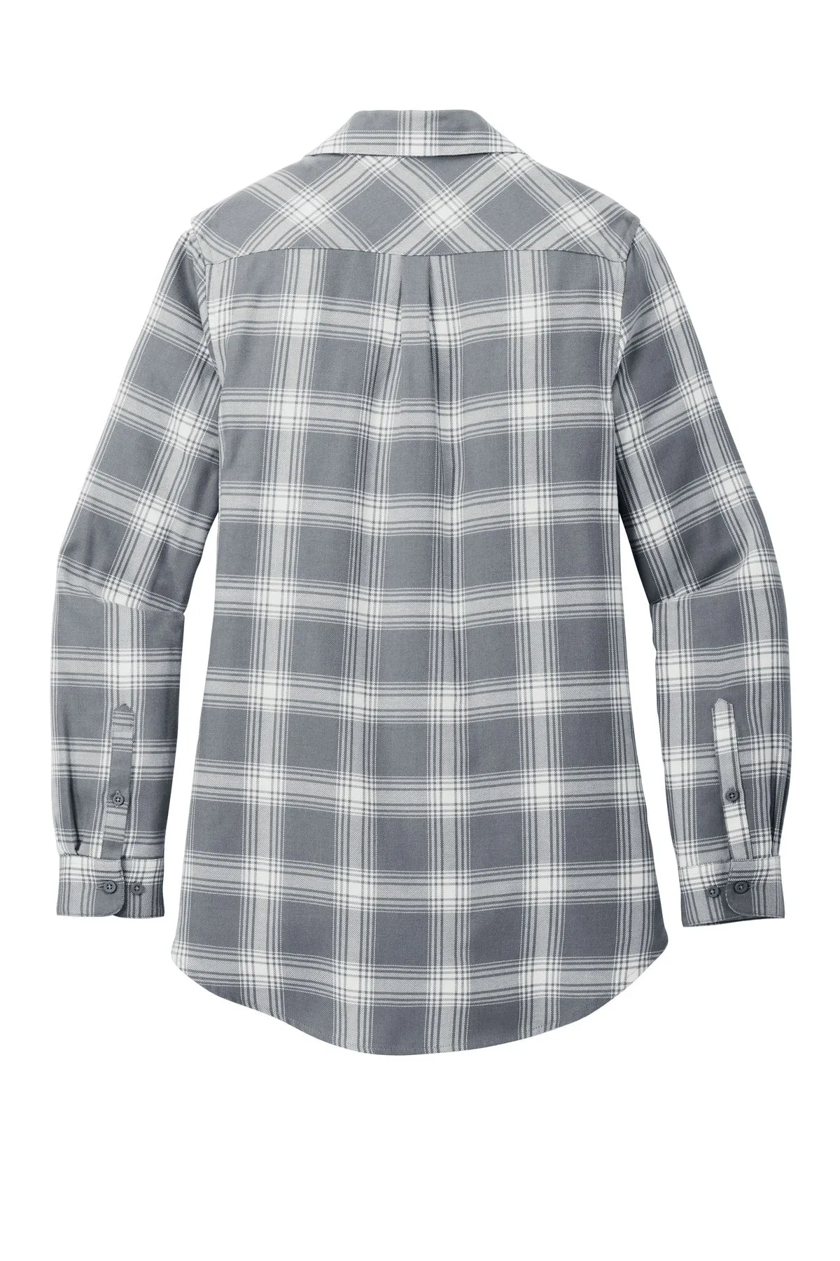 Port Authority Women's Plaid Flannel Tunic . LW668 Grey/ Cream Open Plaid