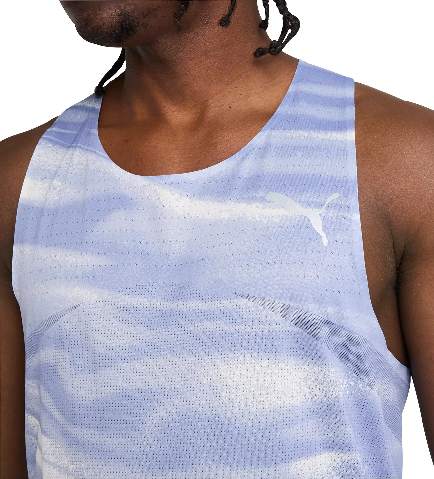Puma Raceday UltraSpun Graphic Mens Running Vest - Blue