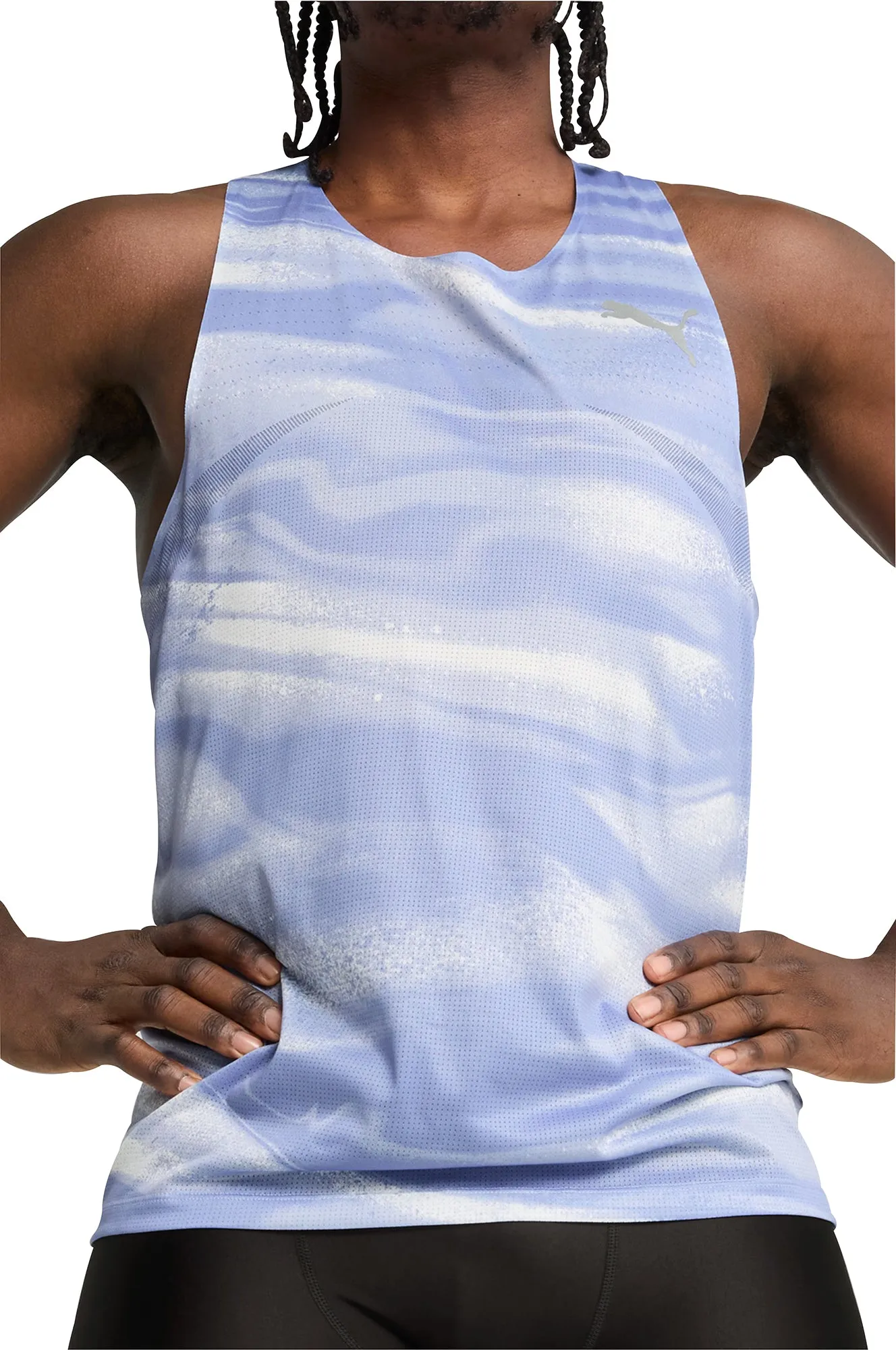 Puma Raceday UltraSpun Graphic Mens Running Vest - Blue
