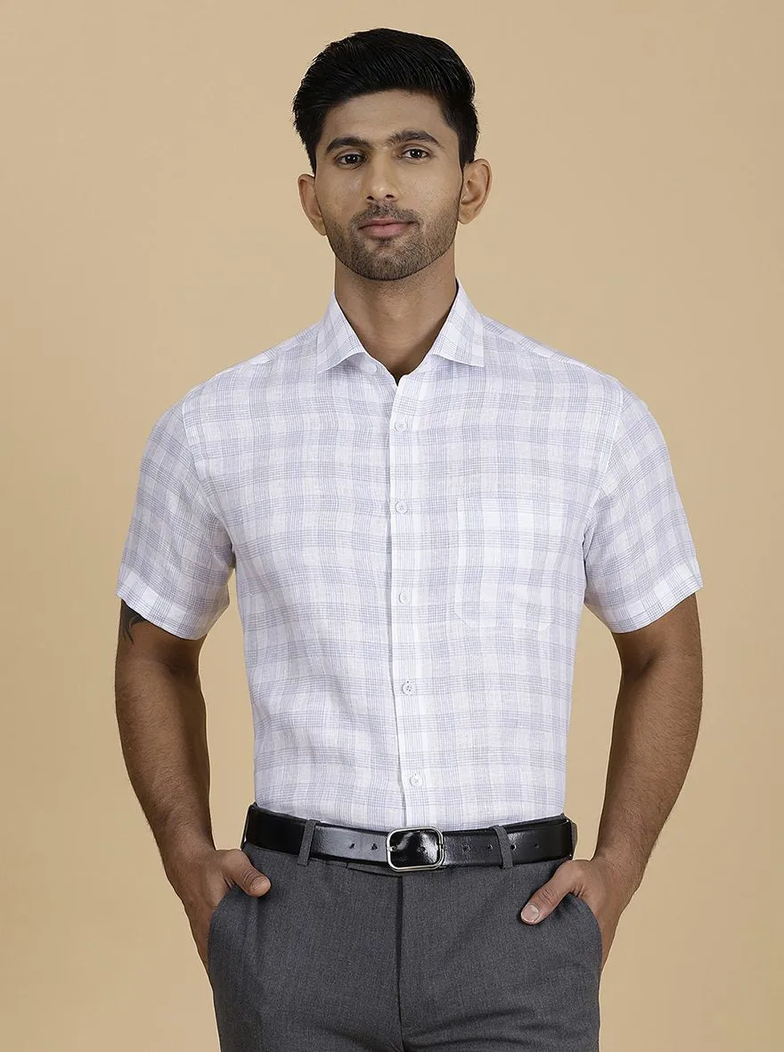 Purple Checked Regular Fit Formal Shirt | JadeBlue
