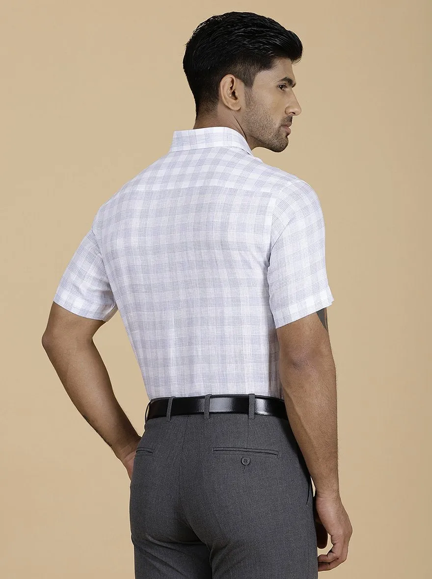 Purple Checked Regular Fit Formal Shirt | JadeBlue