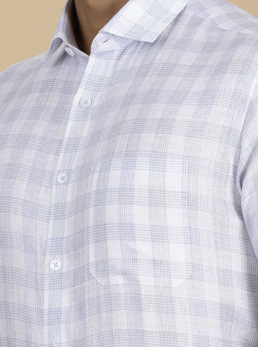 Purple Checked Regular Fit Formal Shirt | JadeBlue