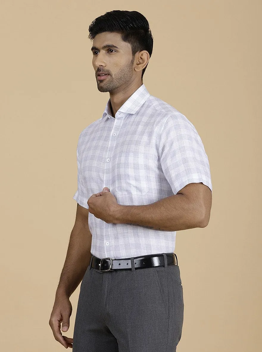 Purple Checked Regular Fit Formal Shirt | JadeBlue