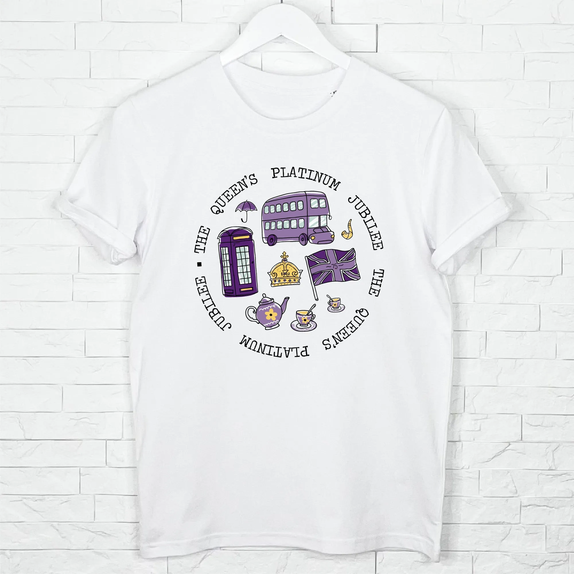 Queen's Platinum Jubilee Adult Illustrated T Shirt