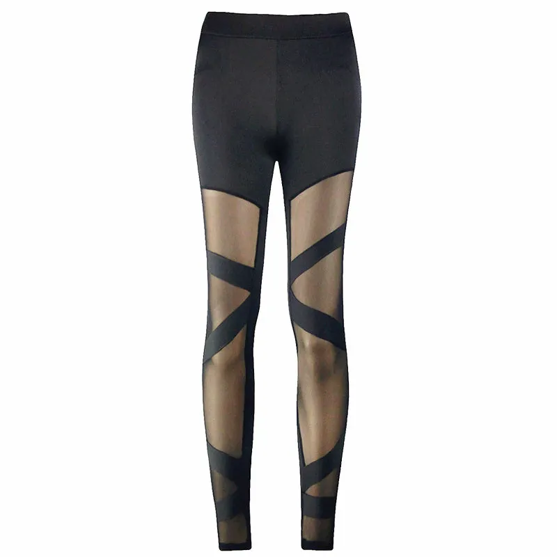 "BLACK MESH PANEL" LEGGINGS N042802