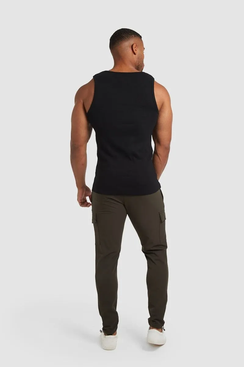 Ribbed Vest in Black