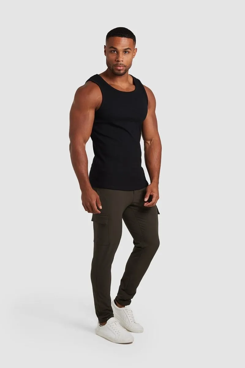 Ribbed Vest in Black