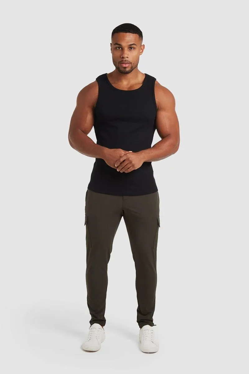 Ribbed Vest in Black