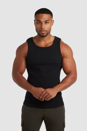Ribbed Vest in Black