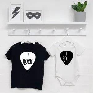 Rock And Roll T Shirt And Babygrow Set