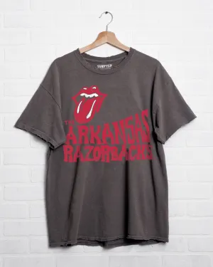 Rolling Stones Arkansas Razorbacks Dazed Charcoal Thrifted Tee