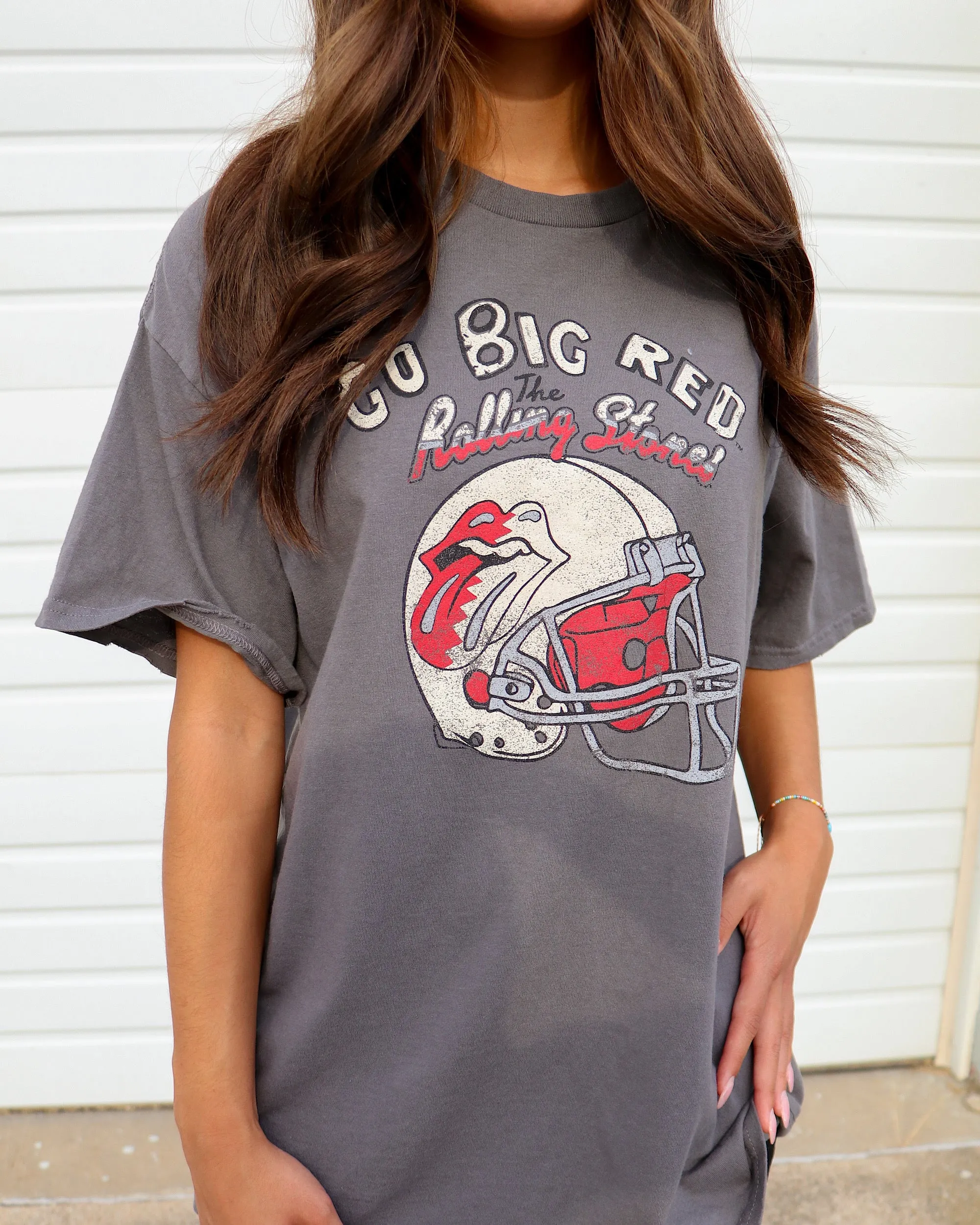 Rolling Stones Huskers Helmet Lick Charcoal Thrifted Tee