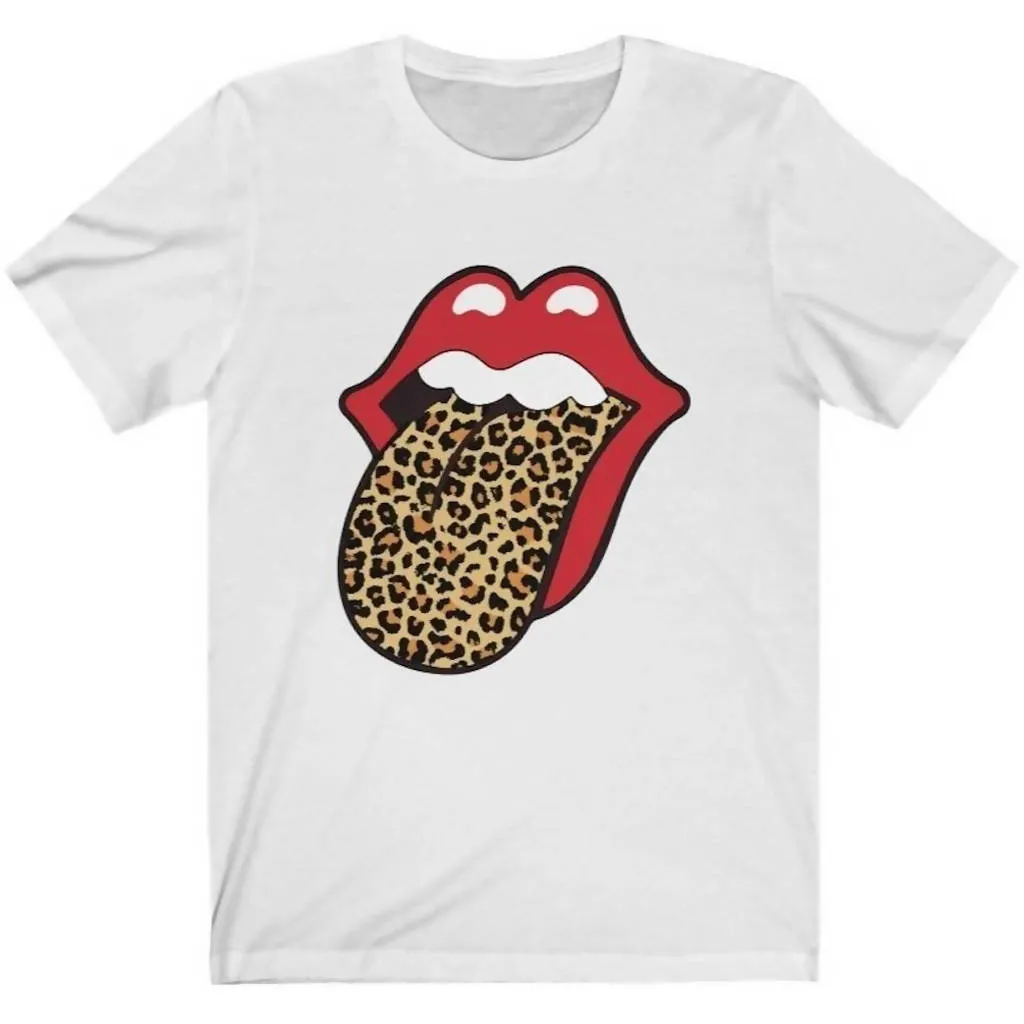 Rolling Stones Leopard Tongue Tee - White