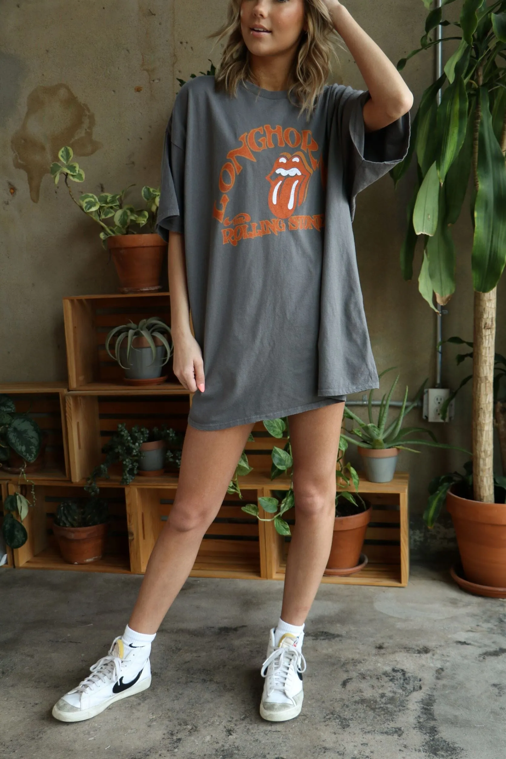 Rolling Stones Longhorns Psych Charcoal Thrifted Tee