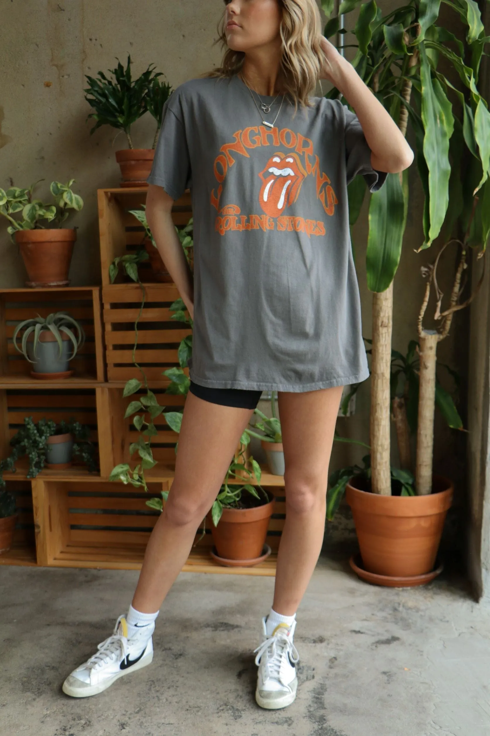 Rolling Stones Longhorns Psych Charcoal Thrifted Tee