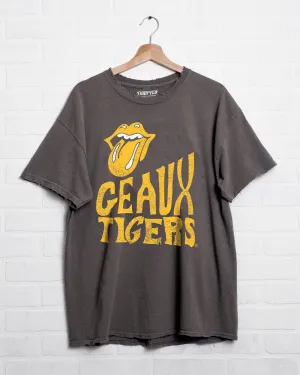 Rolling Stones LSU Tigers Dazed Charcoal Thrifted Tee