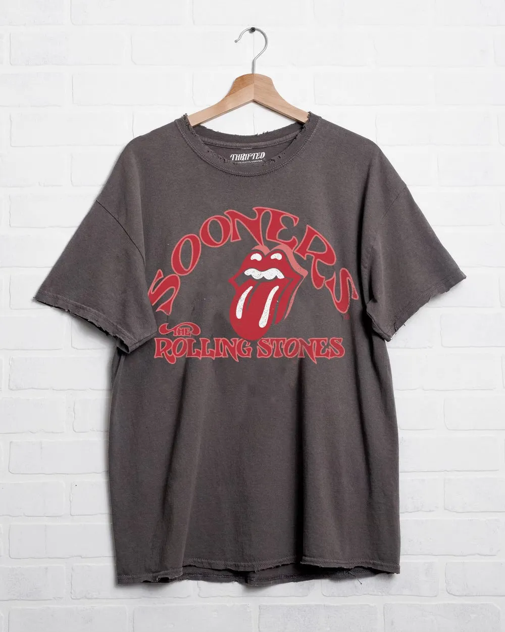 Rolling Stones OU Psych Charcoal Thrifted Tee