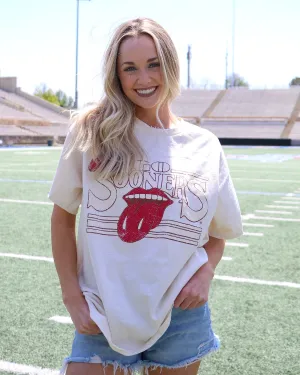 Rolling Stones OU Sooners Stoned Off White Thrifted Tee