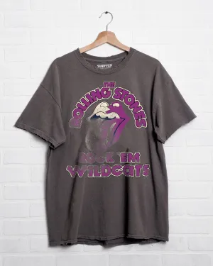 Rolling Stones Rock 'Em KSU Wildcats Charcoal Thrifted Tee