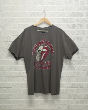 Rolling Stones Rock 'Em Sooners Charcoal Thrifted Tee