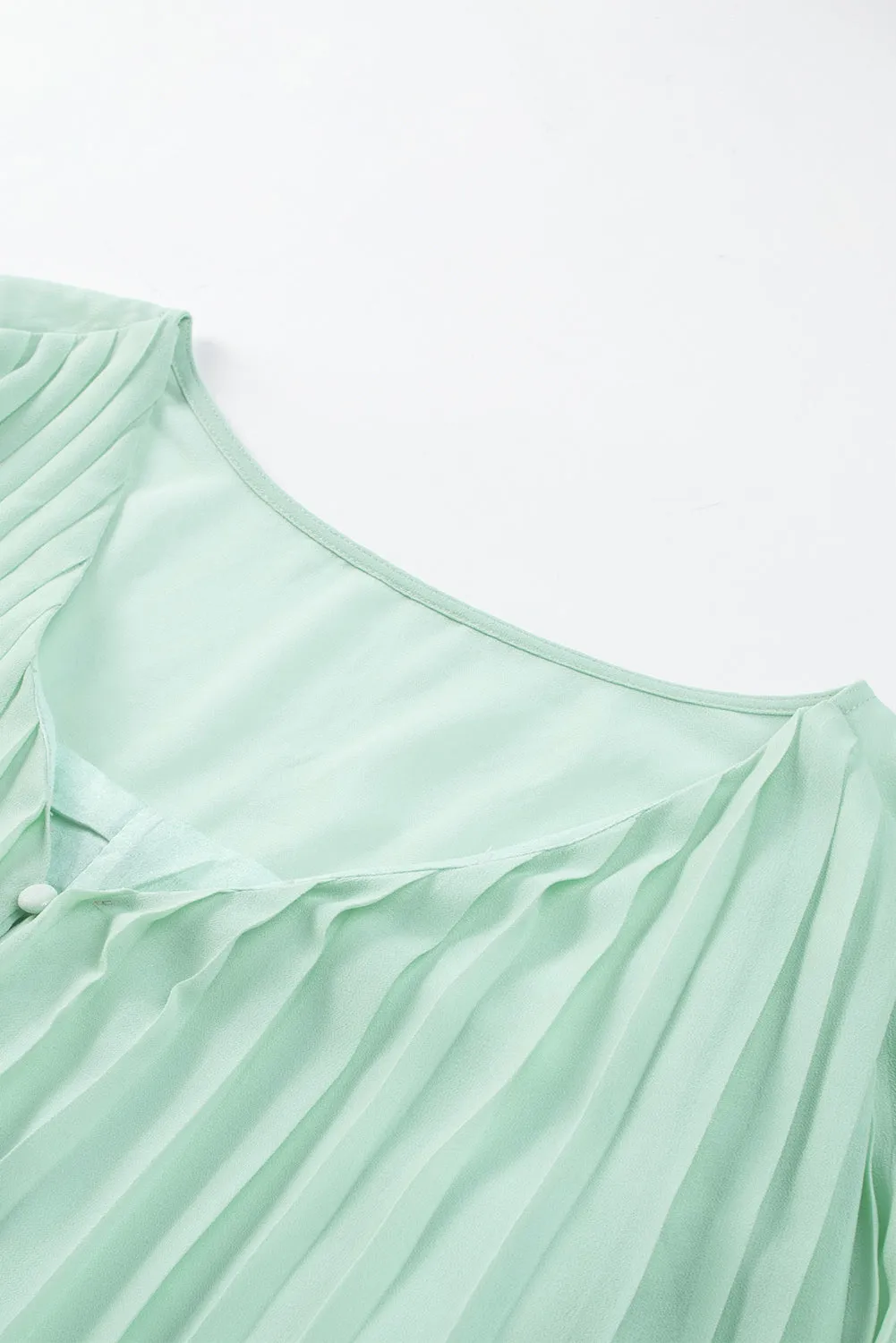 Ruffled Tie Waist Buttons V Neck Romper