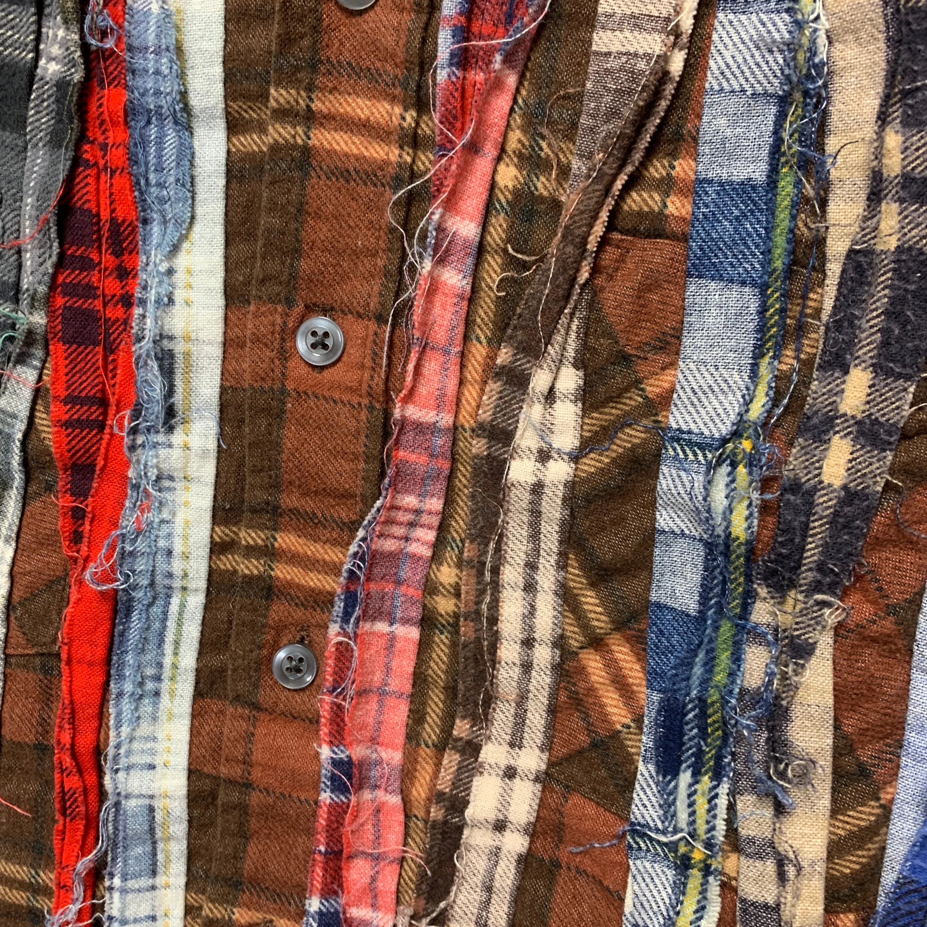 [S] Needles Rebuild Ribbon Cut Flannel Shirt
