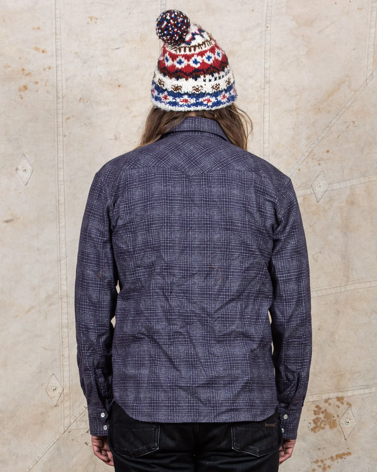 Second Hand Indigofera Checked Flannel Grey Size L