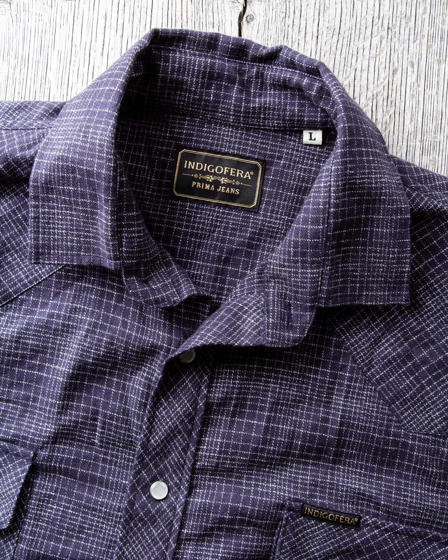 Second Hand Indigofera Checked Flannel Grey Size L