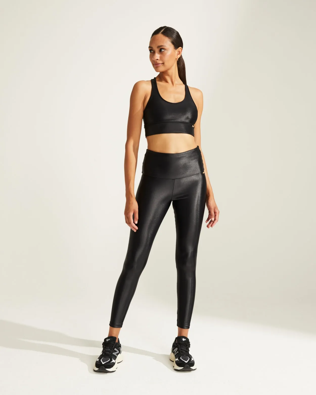 Shine Leggings High Waistband | Black