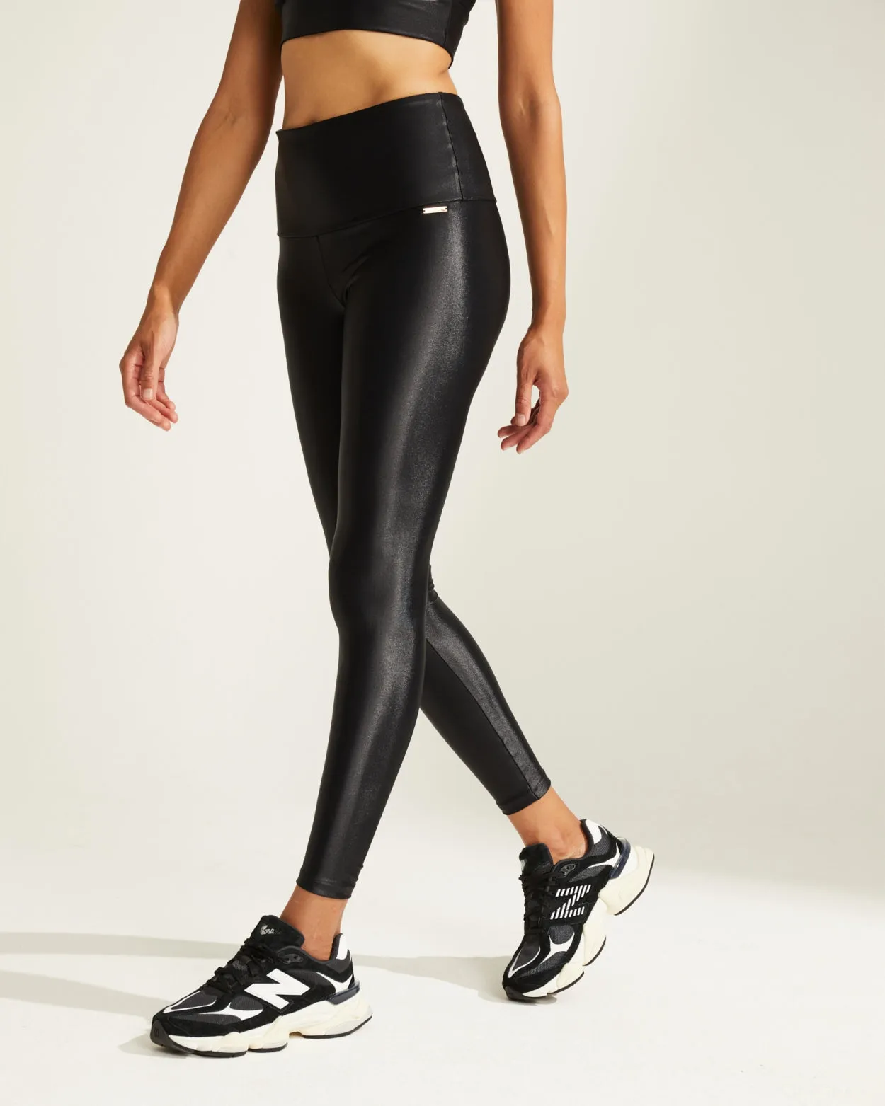 Shine Leggings High Waistband | Black