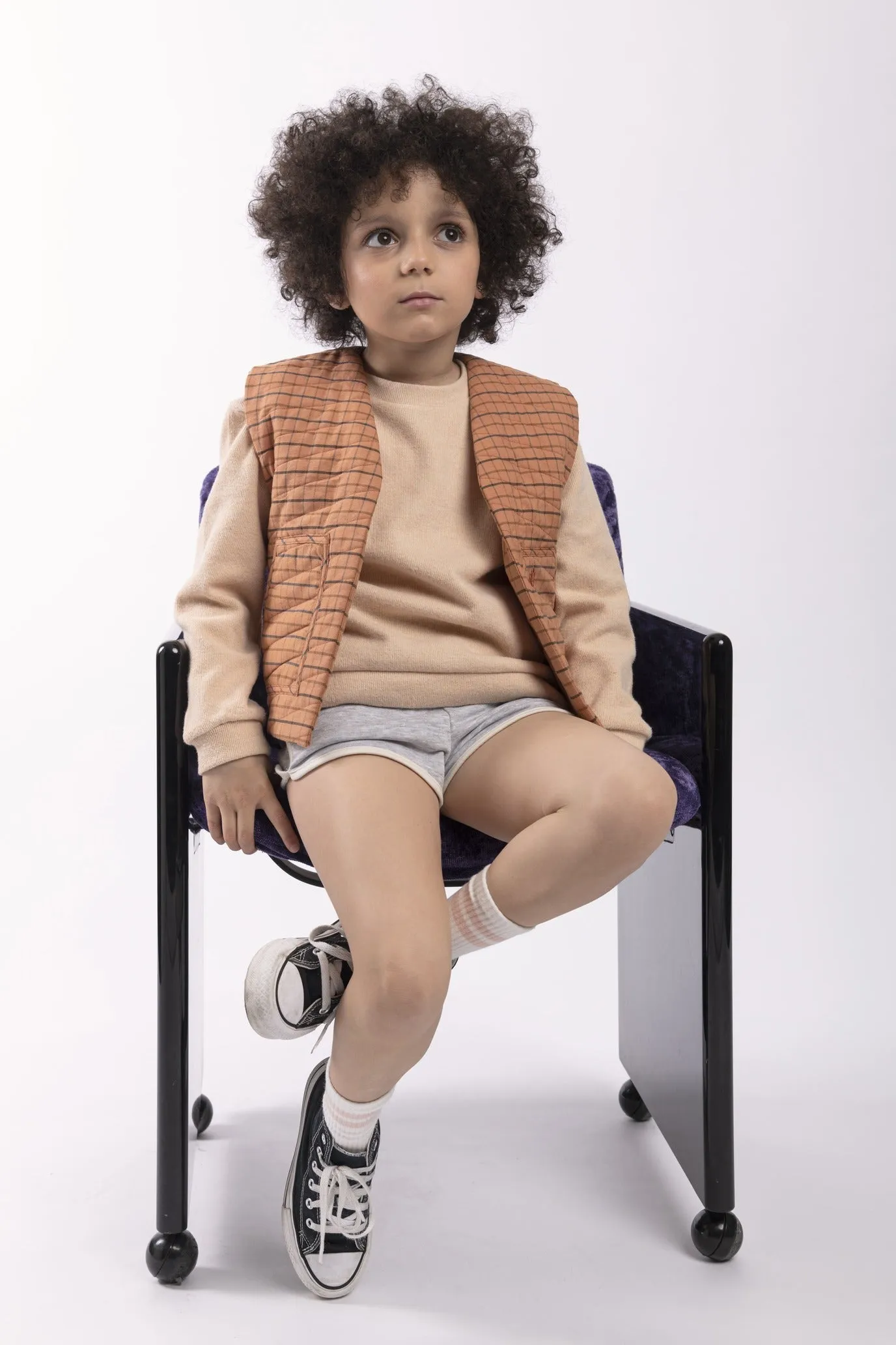 Sleeveless Kids Vest - Apricot Patchwork