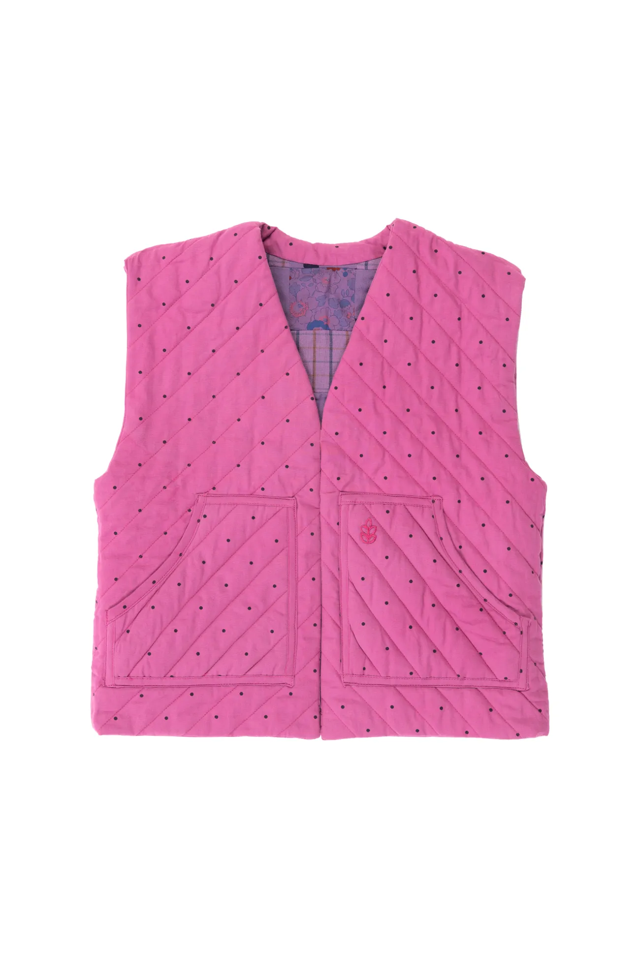Sleeveless Kids Vest - Blueberry Patchwork