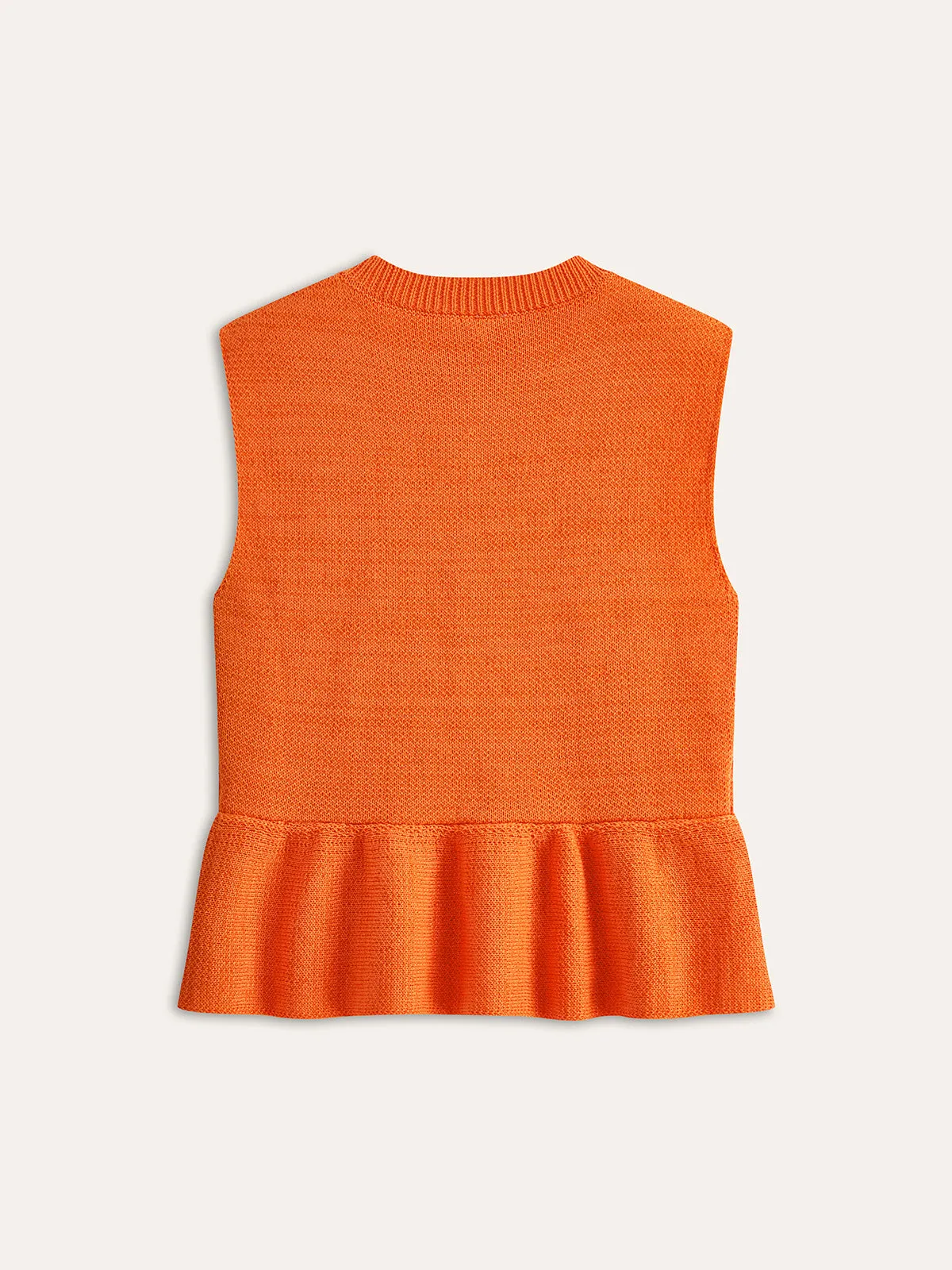 Sleeveless Ruffle Hem Sweater Vest