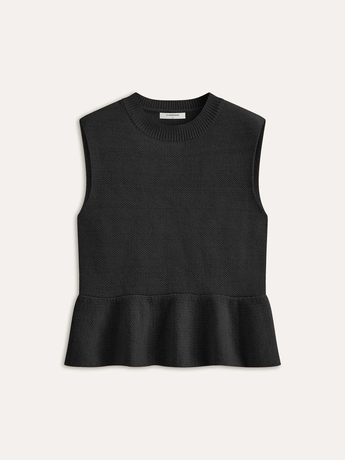 Sleeveless Ruffle Hem Sweater Vest