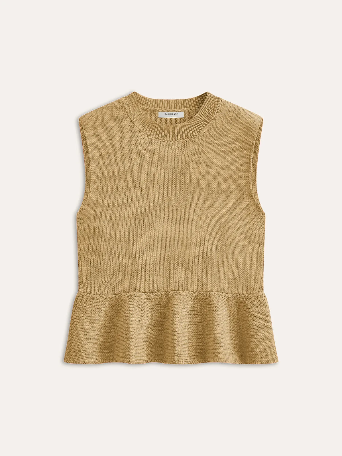 Sleeveless Ruffle Hem Sweater Vest