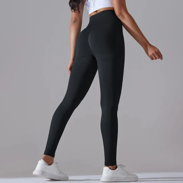 Slimming Seamless Scrunch Butt Gym Leggings - Women's High Waist Yoga Pants