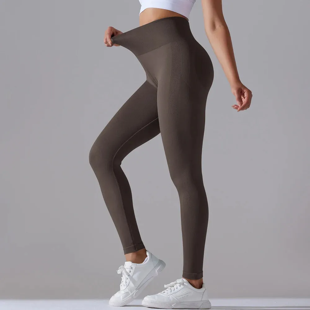 Slimming Seamless Scrunch Butt Gym Leggings - Women's High Waist Yoga Pants