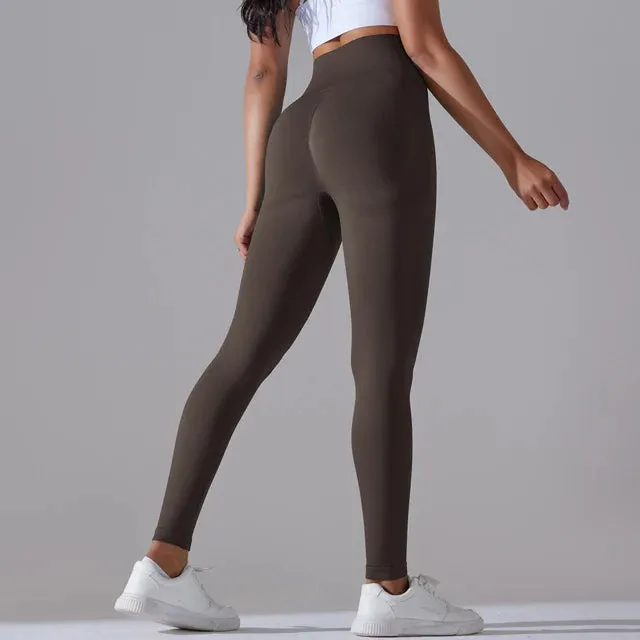 Slimming Seamless Scrunch Butt Gym Leggings - Women's High Waist Yoga Pants