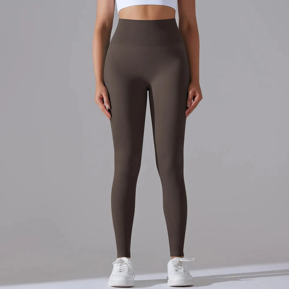 Slimming Seamless Scrunch Butt Gym Leggings - Women's High Waist Yoga Pants