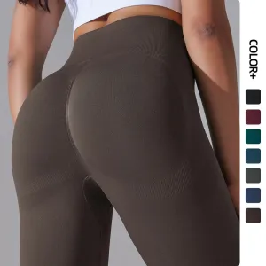 Slimming Seamless Scrunch Butt Gym Leggings - Women's High Waist Yoga Pants