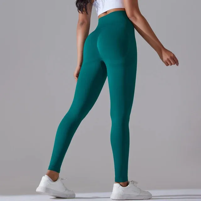 Slimming Seamless Scrunch Butt Gym Leggings - Women's High Waist Yoga Pants