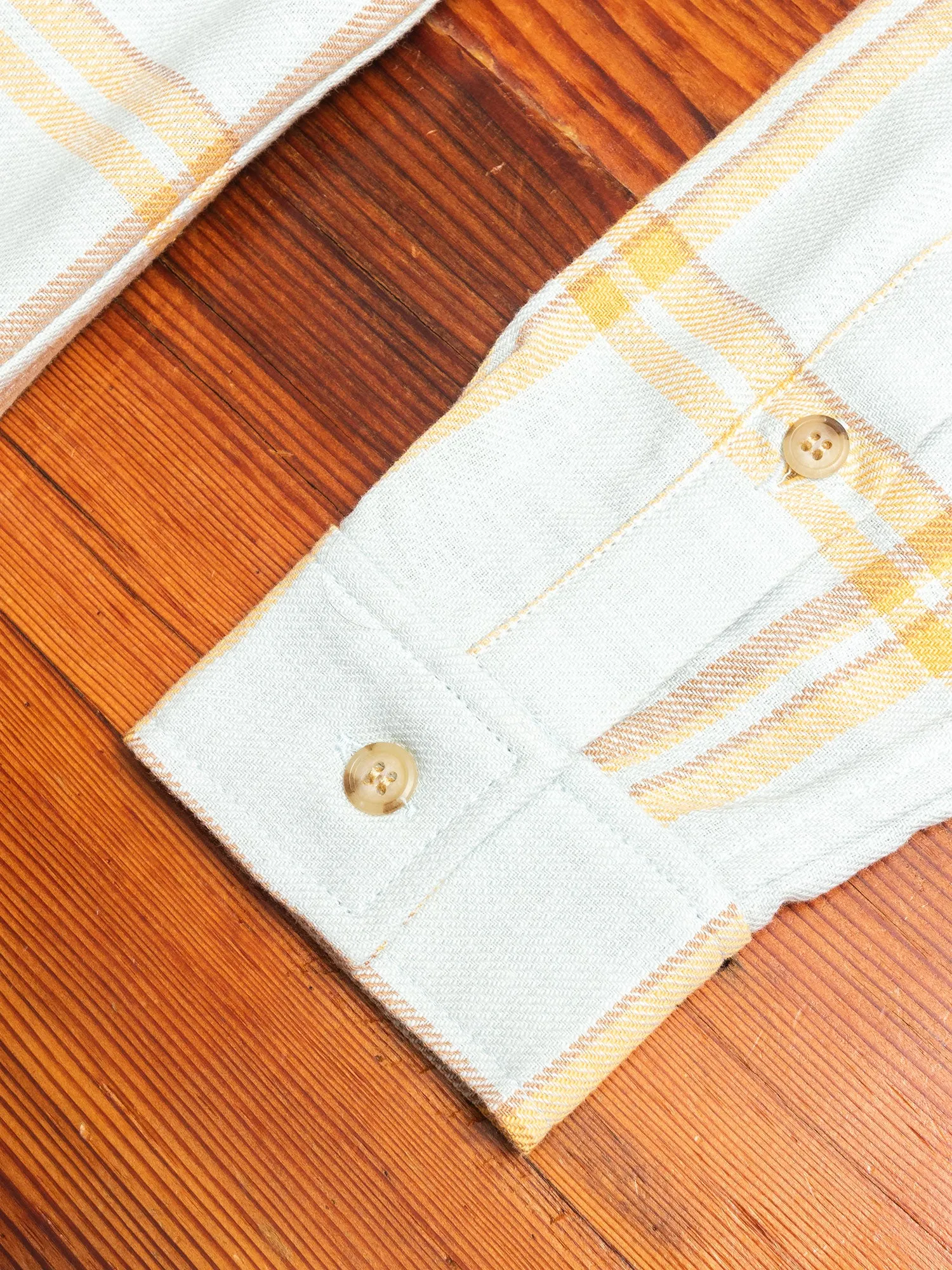 Sly Straight Hem Flannel in Blue Yellow