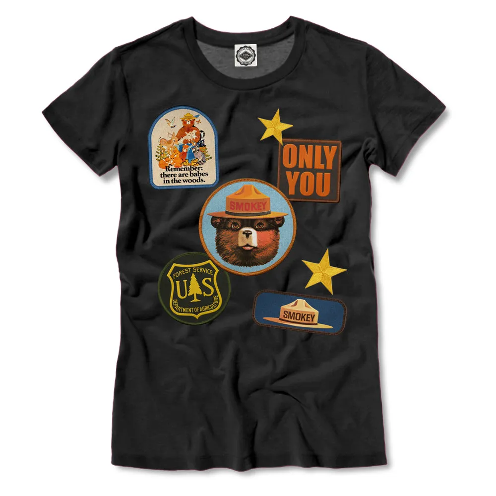 Smokey Bear Patches Women's Tee