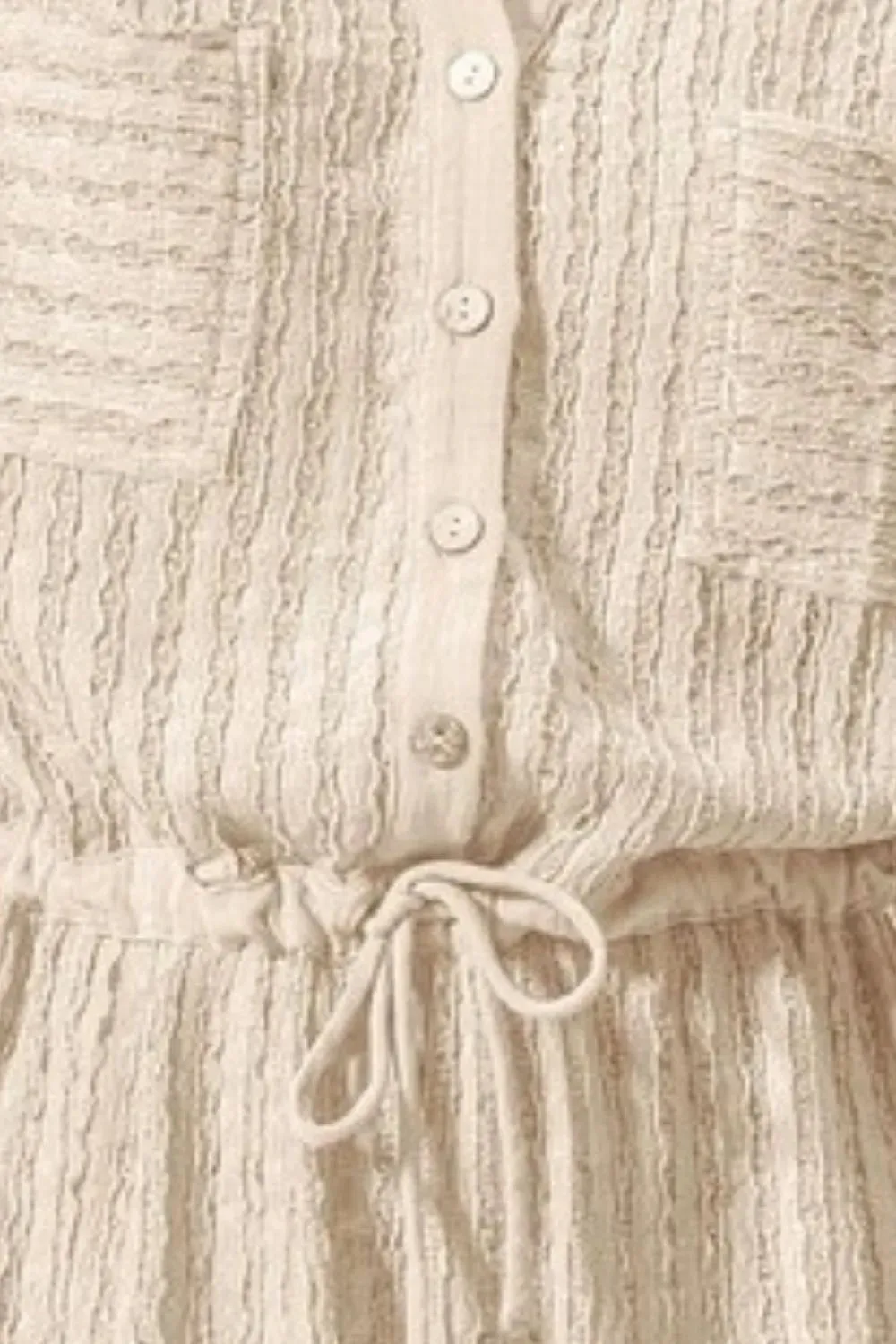 SO ME Textured Knit Button Front Romper