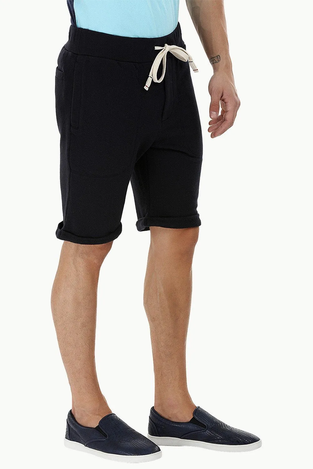 Solid Rolled Up Hem Shorts