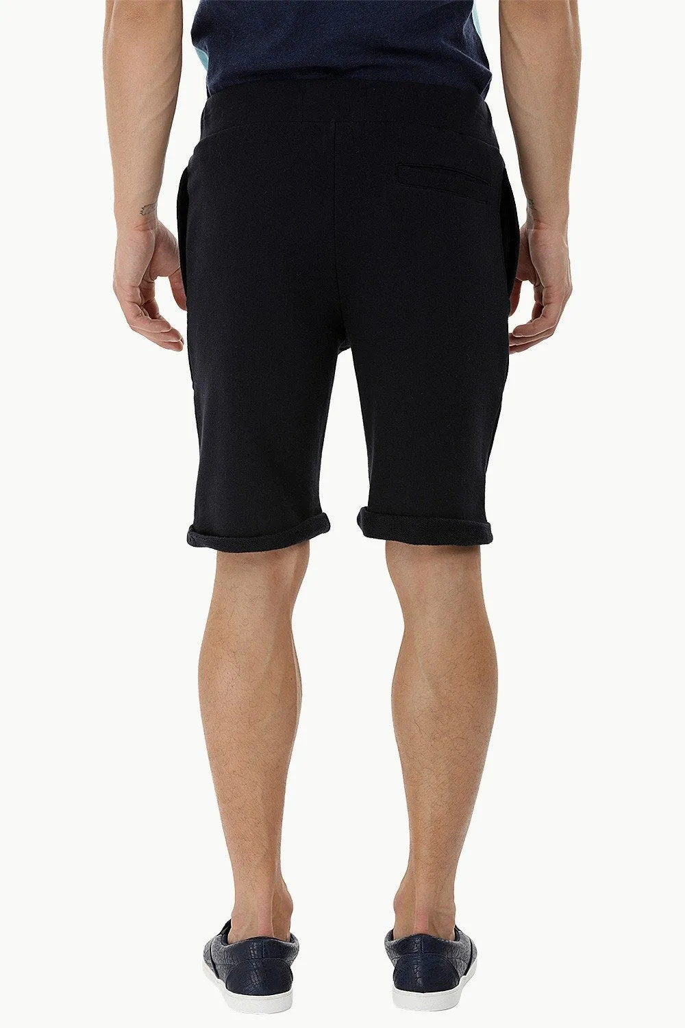 Solid Rolled Up Hem Shorts