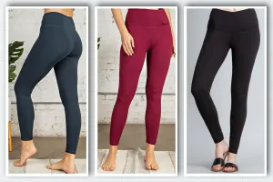 Solid Yoga Band Leggings