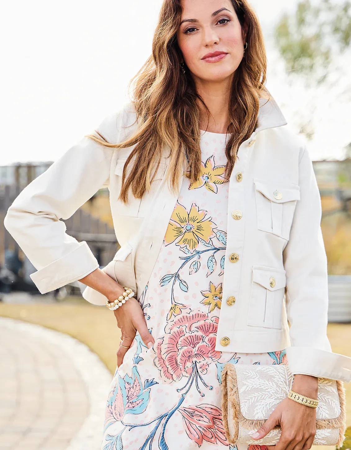Spartina 449 Marlie Twill Jacket Buttercream
