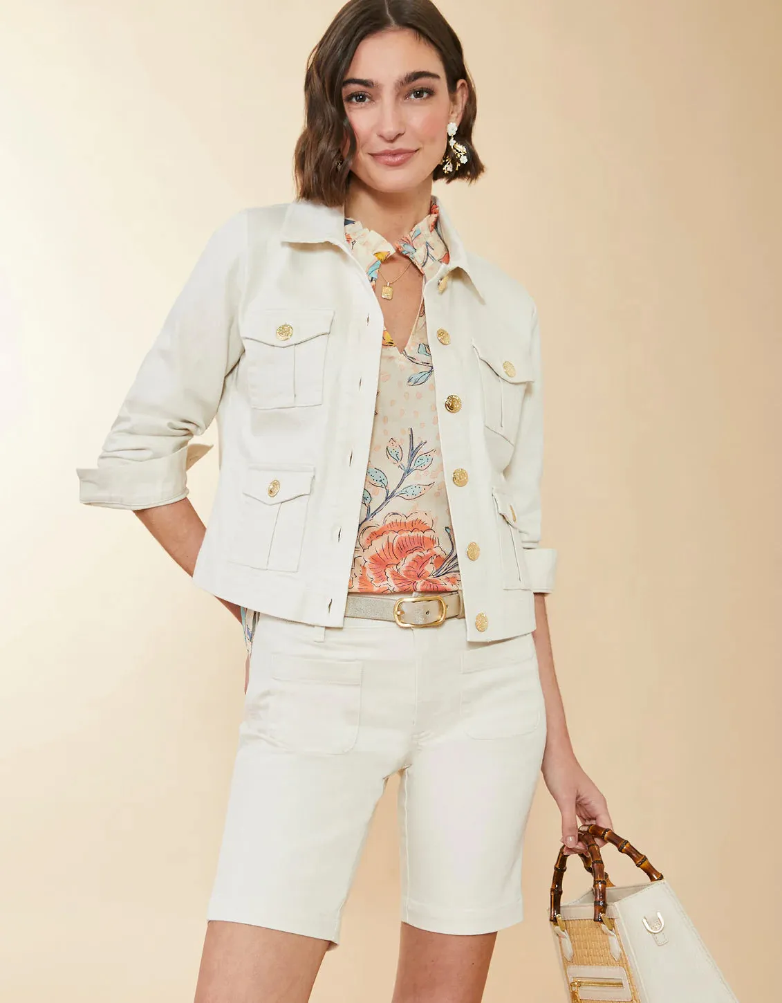 Spartina 449 Marlie Twill Jacket Buttercream