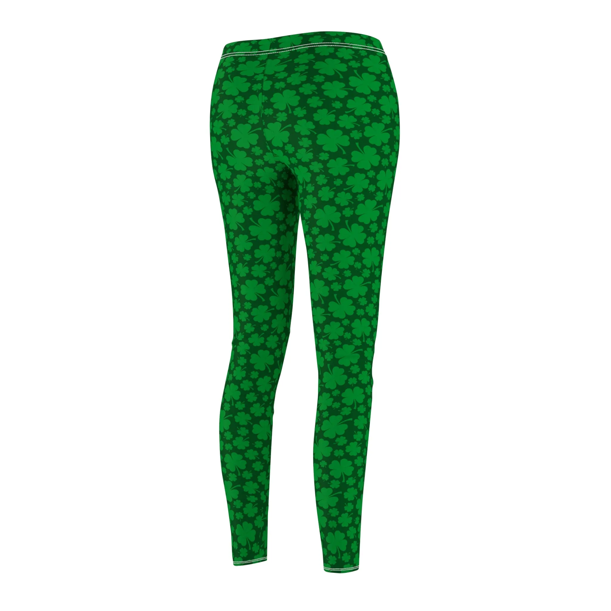 St Patricks Day Shamrock Womens Leggings Stretch Pants - Saiko Studio